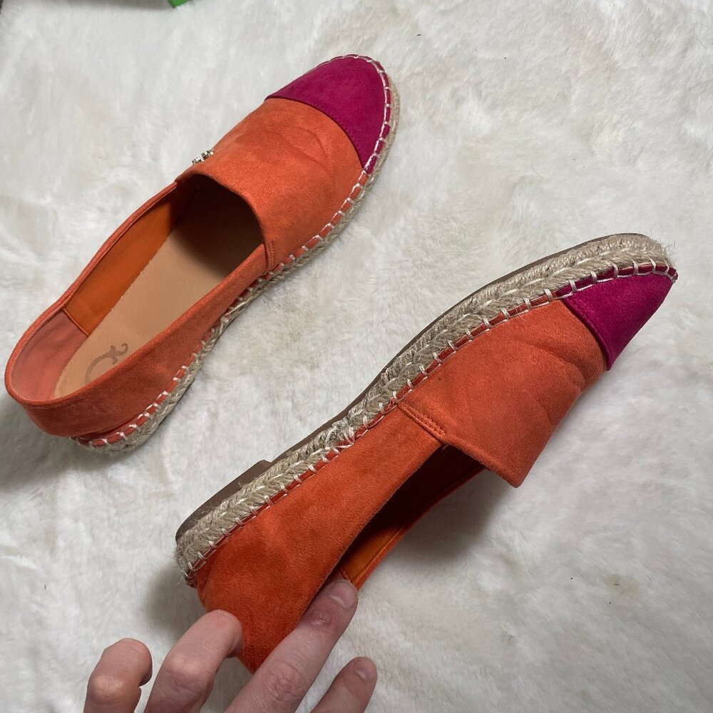 C. Wonder Color Block Microsuede Orange Hot Pink … - image 8